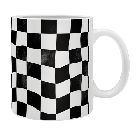 Avenie Warped Checkerboard BW Coffee Mug