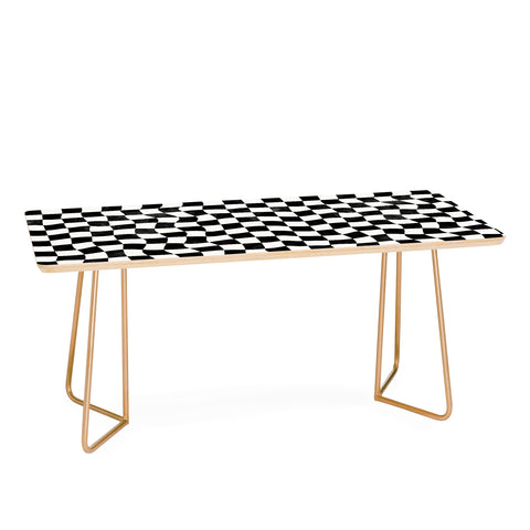 Avenie Warped Checkerboard BW Coffee Table