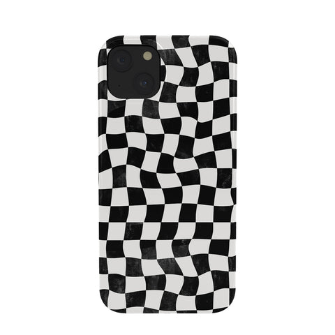 Avenie Warped Checkerboard BW Phone Case