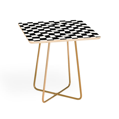 Avenie Warped Checkerboard BW Side Table