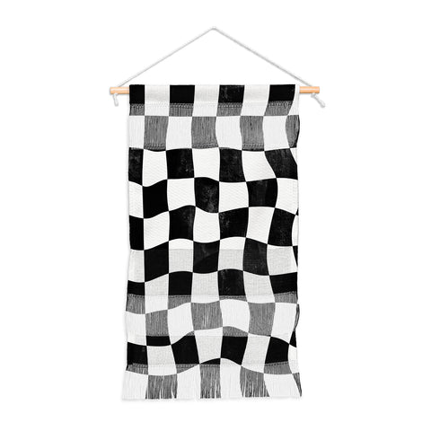 Avenie Warped Checkerboard BW Wall Hanging Portrait