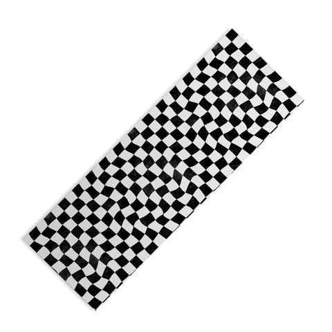 Avenie Warped Checkerboard BW Yoga Mat
