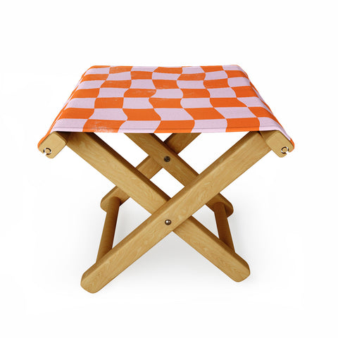 Avenie Warped Checkerboard Folding Stool