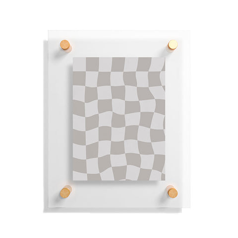 Avenie Warped Checkerboard Grey Floating Acrylic Print