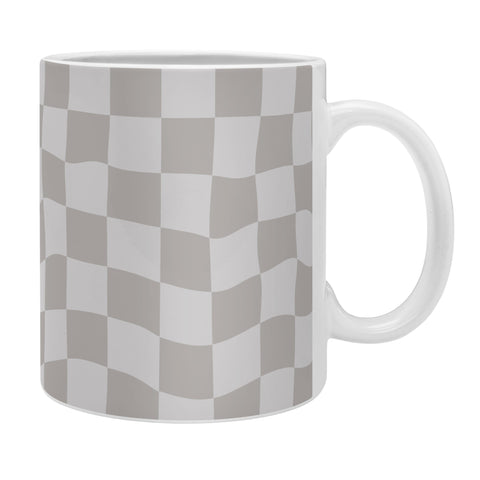 Avenie Warped Checkerboard Grey Coffee Mug