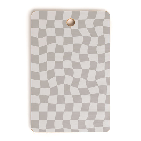 Avenie Warped Checkerboard Grey Cutting Board Rectangle