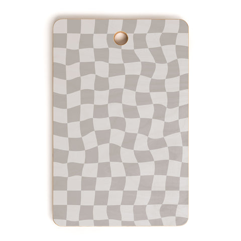 Avenie Warped Checkerboard Grey Cutting Board Rectangle