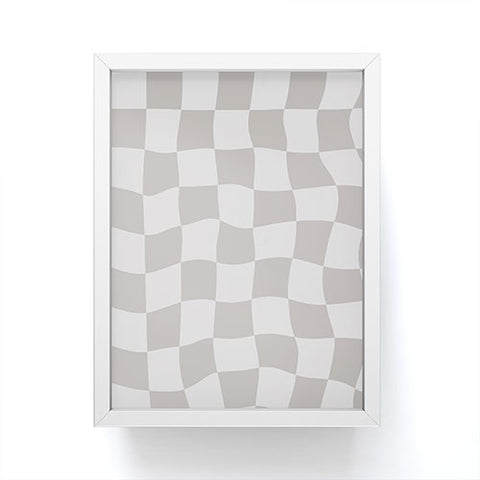 Avenie Warped Checkerboard Grey Framed Mini Art Print