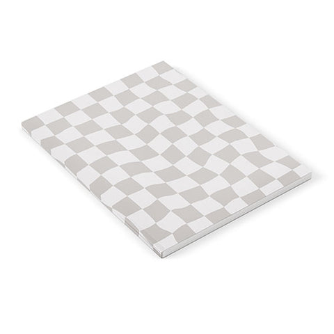 Avenie Warped Checkerboard Grey Notebook