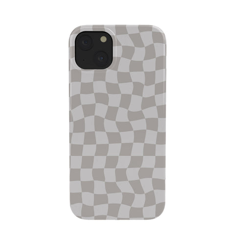 Avenie Warped Checkerboard Grey Phone Case