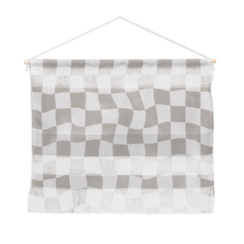 Avenie Warped Checkerboard Grey Wall Hanging Landscape