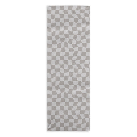 Avenie Warped Checkerboard Grey Yoga Towel