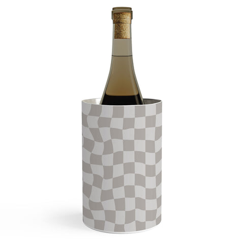 Avenie Warped Checkerboard Grey Wine Chiller