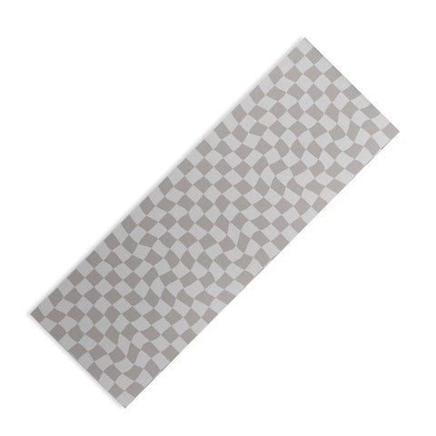 Avenie Warped Checkerboard Grey Yoga Mat