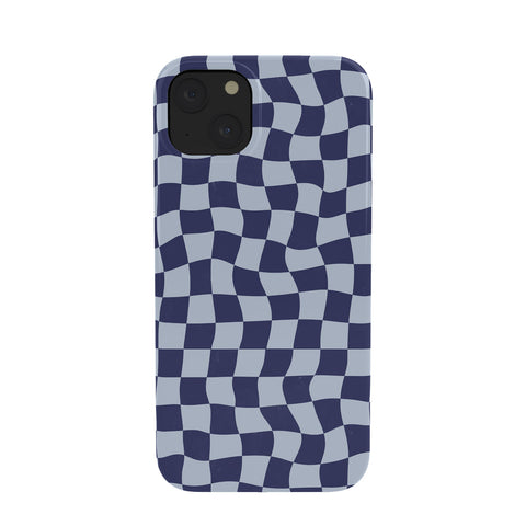 Avenie Warped Checkerboard Navy Phone Case