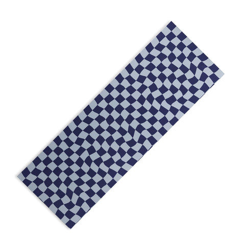 Avenie Warped Checkerboard Navy Yoga Mat