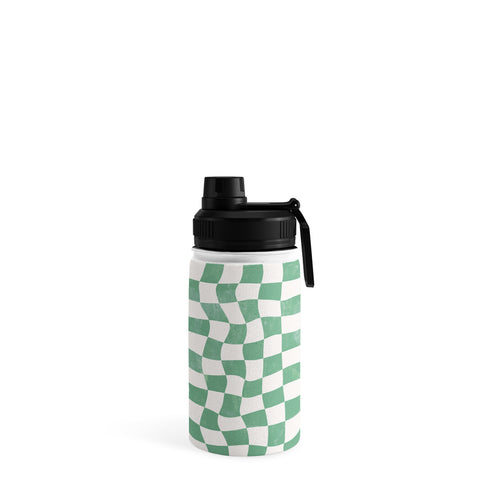 Avenie Warped Checkerboard Teal Water Bottle