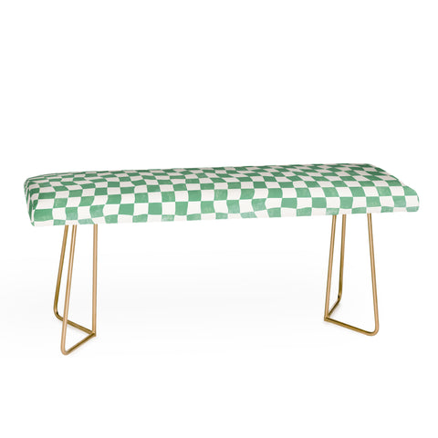 Avenie Warped Checkerboard Teal Bench