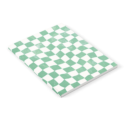 Avenie Warped Checkerboard Teal Notebook