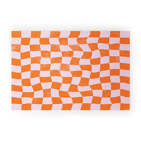 Avenie Warped Checkerboard Welcome Mat