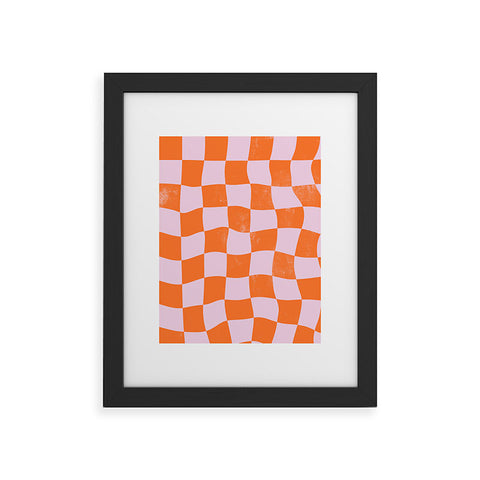 Avenie Warped Checkerboard Framed Art Print