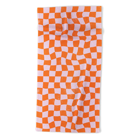 Avenie Warped Checkerboard Beach Towel