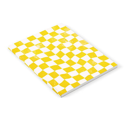 Avenie Warped Checkerboard Yellow Notebook