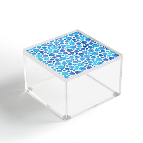 Avenie Watercolor Bubbles Blue Acrylic Box