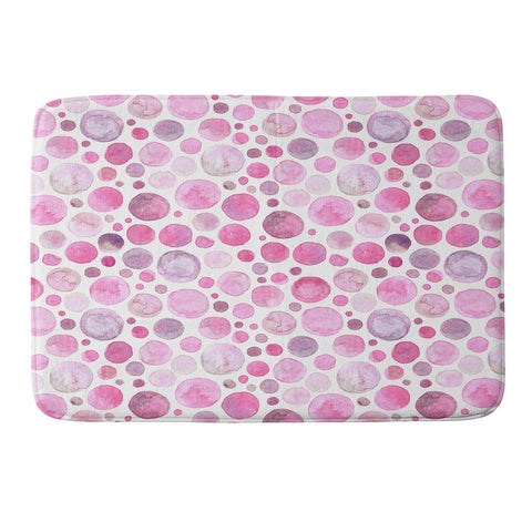 Avenie Watercolor Bubbles Pink Memory Foam Bath Mat