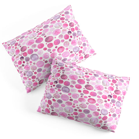 Avenie Watercolor Bubbles Pink Pillow Shams