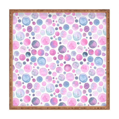 Avenie Watercolor Bubbles Violet Square Tray