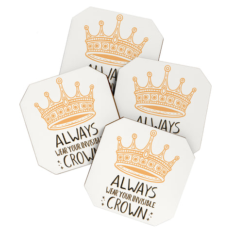 Avenie Wear Your Invisible Crown Coaster Set