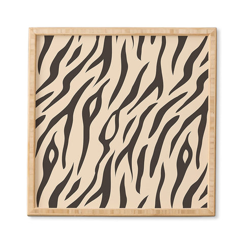Avenie White Tiger Stripes Framed Wall Art