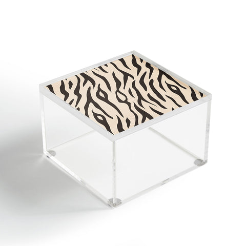 Avenie White Tiger Stripes Acrylic Box