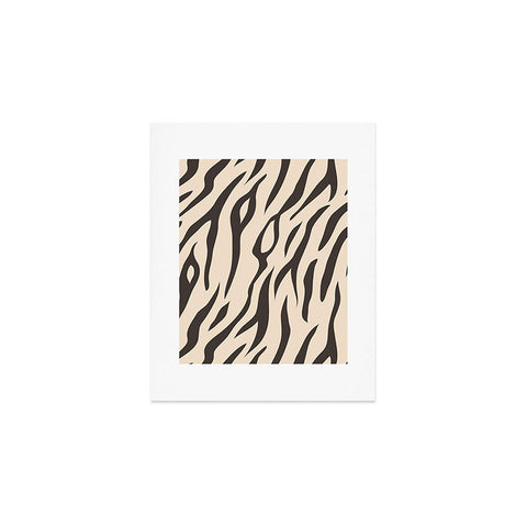 Avenie White Tiger Stripes Art Print