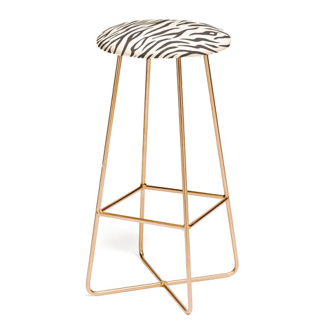 Avenie White Tiger Stripes Bar Stool