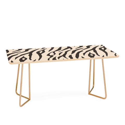 Avenie White Tiger Stripes Coffee Table