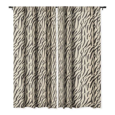 Avenie White Tiger Stripes Blackout Window Curtain
