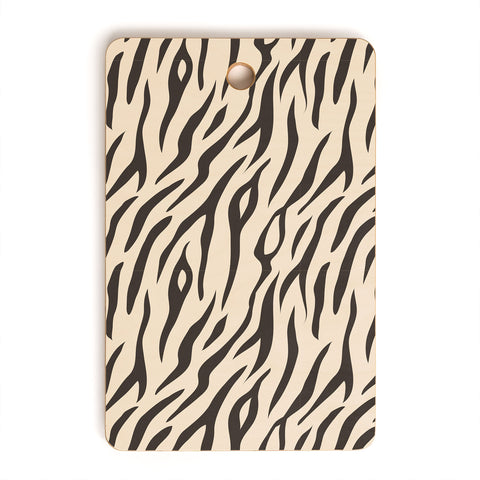 Avenie White Tiger Stripes Cutting Board Rectangle