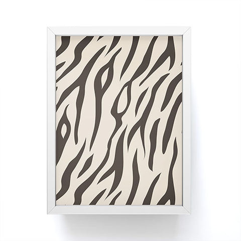 Avenie White Tiger Stripes Framed Mini Art Print