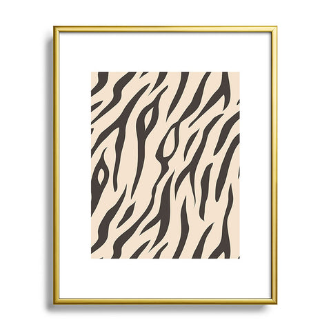 Avenie White Tiger Stripes Metal Framed Art Print
