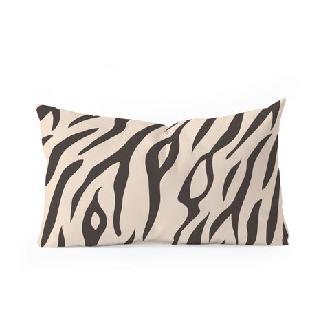 Avenie White Tiger Stripes Oblong Throw Pillow