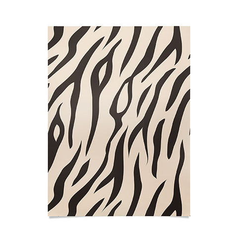 Avenie White Tiger Stripes Poster