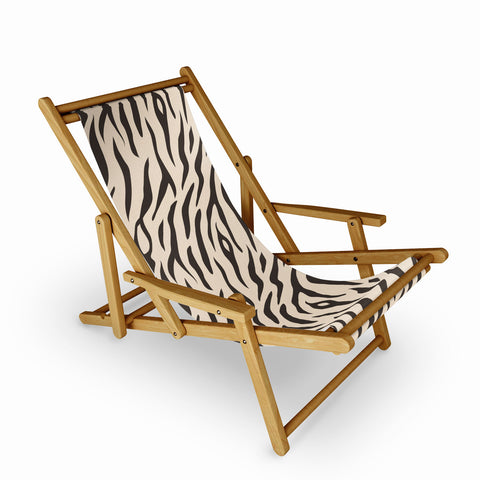 Avenie White Tiger Stripes Sling Chair