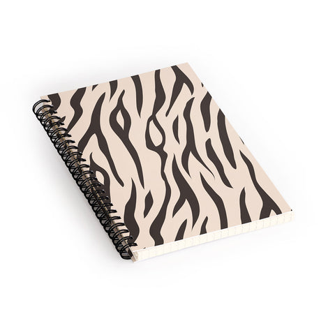 Avenie White Tiger Stripes Spiral Notebook