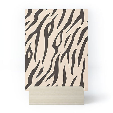 Avenie White Tiger Stripes Mini Art Print