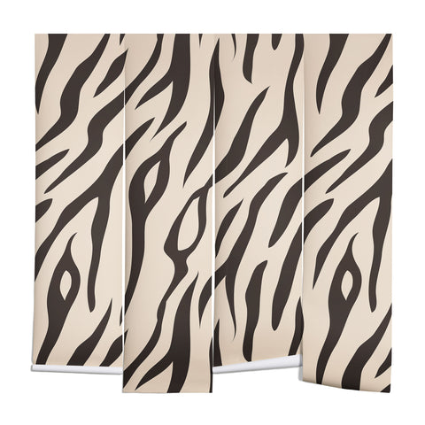 Avenie White Tiger Stripes Wall Mural