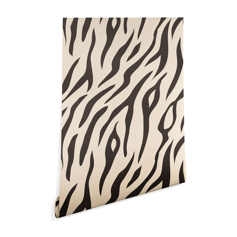 Avenie White Tiger Stripes Wallpaper
