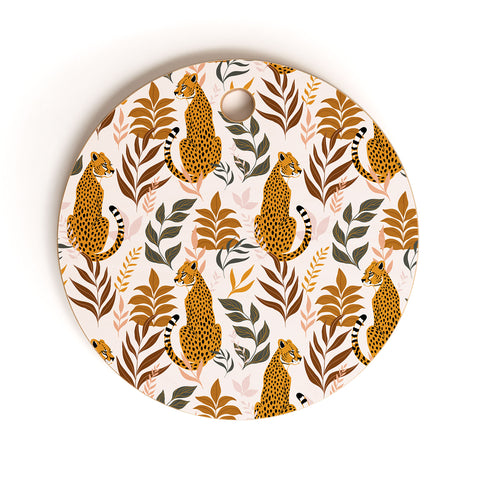 Avenie Wild Cheetah Collection Cutting Board Round