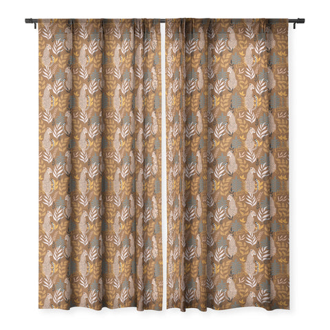 Avenie Wild Cheetah Collection I Sheer Window Curtain